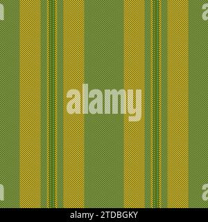 Royalty texture textile vector, present vertical stripe seamless. Velvet fabric pattern lines background in green and lime colors. Stock Vector
