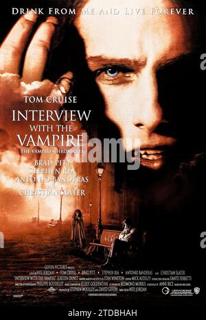 Interview with the Vampire: The Vampire Chronicles (1994) directed by Neil Jordan and starring Brad Pitt, Tom Cruise and Antonio Banderas. Adaptation of Anne Rice's gothic novel about a vampire telling his epic life story to a reporter. Photograph of original 1994 US one sheet poster***EDITORIAL USE ONLY***. Credit: BFA / Warner Bros Stock Photo