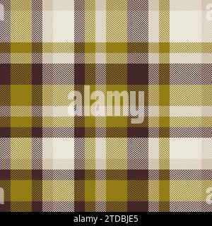 New year pattern background vector, indian fabric seamless textile. Colorful tartan plaid texture check in yellow and dark colors. Stock Vector