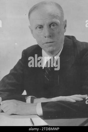 12/31/1939. The American writer Sinclair Lewis, Nobel Prize winner in literature. Credit: Album / Archivo ABC Stock Photo