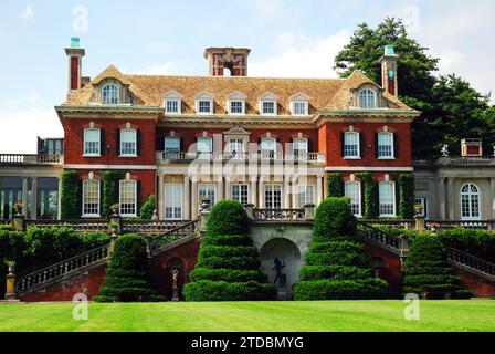 An old Gilded Age mansion retains its old glory in Old Westbury Gardens, Long Island Stock Photo