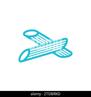 Pasta Penne rigate icon. From blue icon set. Stock Vector