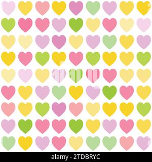Colorful pattern, heart shapes seamless pattern Stock Vector