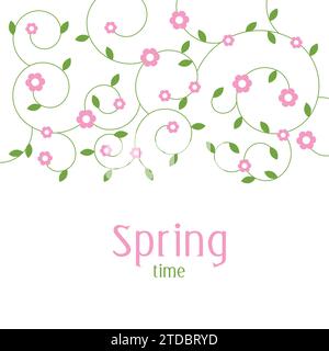 Spring flowers decorative background template with copy space Stock Vector