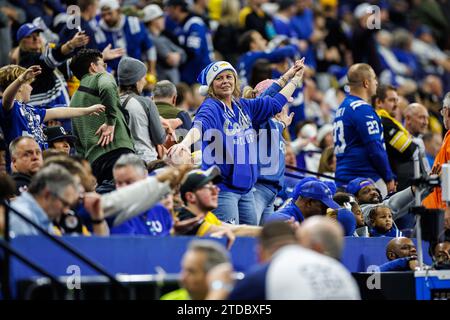Indianapolis, Indiana, USA. 16th Dec, 2023. Indianapolis Colts fans during NFL game against the Pittsburgh Steelers at Lucas Oil Stadium in Indianapolis, Indiana. Indianapolis defeated Pittsburgh 30-13. John Mersits/CSM/Alamy Live News Stock Photo