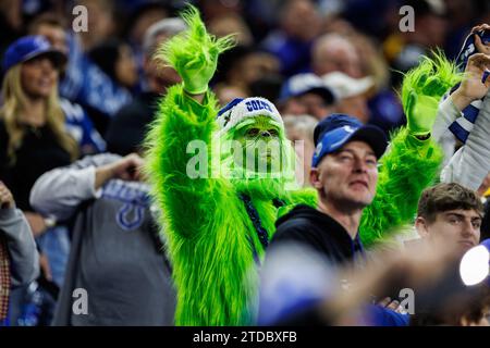 Indianapolis, Indiana, USA. 16th Dec, 2023. Indianapolis Colts Grinch during NFL game against the Pittsburgh Steelers at Lucas Oil Stadium in Indianapolis, Indiana. Indianapolis defeated Pittsburgh 30-13. John Mersits/CSM/Alamy Live News Stock Photo