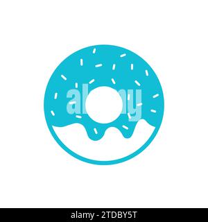 Sugar donut. From blue icon set. Stock Vector