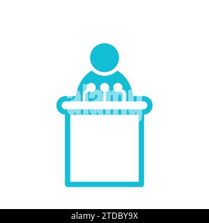 Press room meeting conference icon, avatar, people white background Stock Vector