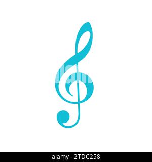 Violin key. From blue icon set. Stock Vector