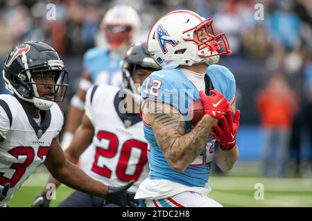 Nashville, USA. 17th Dec, 2023. Tennessee Titans wide receiver Mason Kinsey (12). The Houston Texans win 19-16 in OT against the Tennessee Titans at Nissan Stadium in Nashville, Tennessee on December 17th, 2023. (Photo by Kindell Buchanan/Sipa USA) Credit: Sipa USA/Alamy Live News Stock Photo