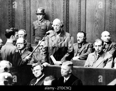 09/30/1946. Hans Heinrich Lammers, Hitler's right-hand man, at the Nuremberg trials. Credit: Album / Archivo ABC Stock Photo