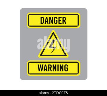 High voltage electrical warning sign with lightning bolt .Vector editable isolated Stock Vector