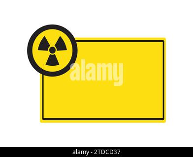 Nuclear radiation warning sign empty no text template. Vector editable isolated Stock Vector