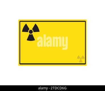 Nuclear fallout radiation warning sign empty no text template. Vector editable isolated Stock Vector