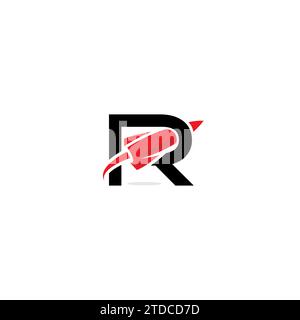 R Rocket Logo Simple. Letter R Icon Stock Vector