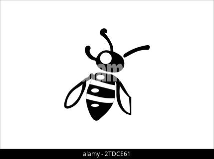 Africanized bee killer bee minimal style icon illustration design Stock Vector