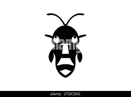 Africanized bee killer bee minimal style icon illustration design Stock Vector