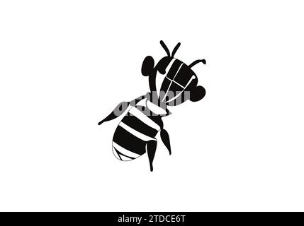 Africanized bee killer bee minimal style icon illustration design Stock Vector