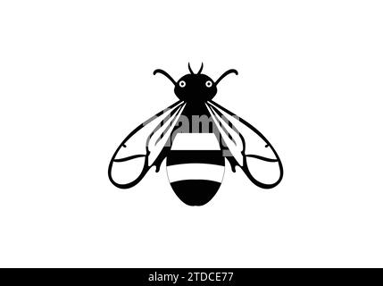 Africanized bee killer bee minimal style icon illustration design Stock Vector