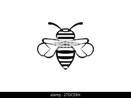 Africanized bee killer bee minimal style icon illustration design Stock Vector