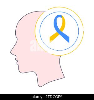 Down syndrome awareness ribbon icon Stock Vector