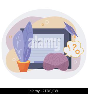 Icon on the topic of education, work, brainstorm Stock Vector