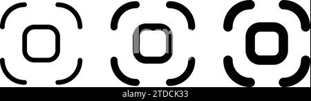 Screenshot icons set. Capture symbol. Scan QR code line icon. Center focus symbol. Screen shot and auto focus sign. Design element for web app. Vector Stock Vector