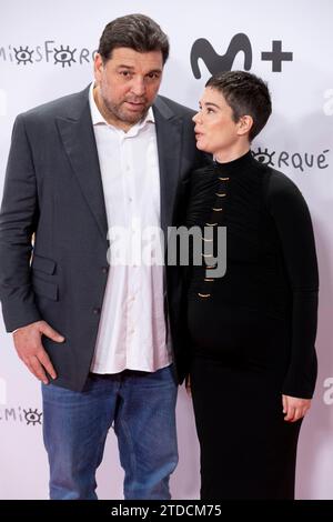Madrid, Spain. 16th Dec, 2023. Hovik Keuchkerian and Laia Costa attended the red carpet for the Jose María Forque Awards 2023 Photocall at Palacio Municipal de Congresos de Madrid on December 17, 2023 in Madrid, Spain (Photo by Nacho Lopez/SOPA Images/Sipa USA) Credit: Sipa USA/Alamy Live News Stock Photo
