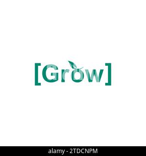 Grow Nature Logo. Grow writing vector Stock Vector