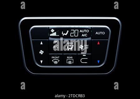 Buttons for turning on the car air conditioner on the climate control panel, 3D illustration Stock Photo