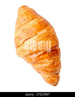 Top view of croissant is isolated on white background with clipping path. Frence bread Stock Photo
