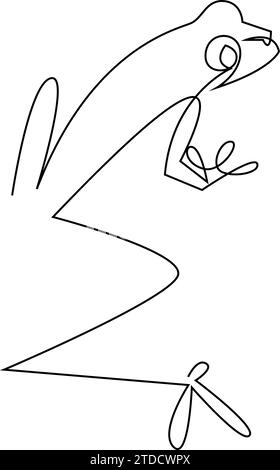 Single Line Frog the frog is drawn as a continuous one line Stock Vector Image & Art - Alamy