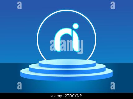Letter IN blue logo sign. Vector logo design for business. Stock Vector