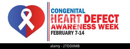 Congenital Heart Defect Awareness Week Vector Template Design Illustration. February  7-14. Suitable for greeting card, poster and banner Stock Vector