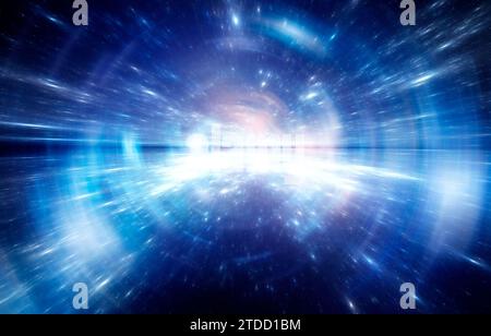 Time warp, traveling in space, 3d illustration Stock Photo