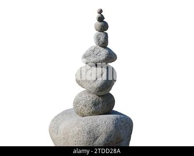 oval stones isolated on white background Stock Photo
