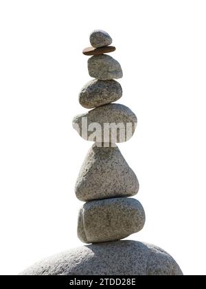 oval stones isolated on white background Stock Photo