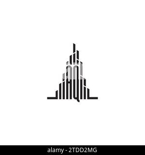 AQ skyscraper initial logo concept in high quality professional design that will print well across any print media Stock Vector