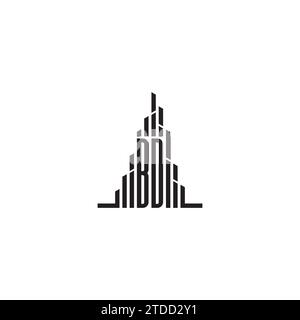 BD skyscraper initial logo concept in high quality professional design that will print well across any print media Stock Vector