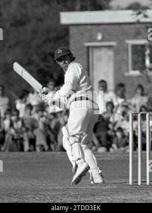 Harry Pilling batting for Lancashire against Northamptonshire, John Player League, Milton Keynes 1976 Stock Photo