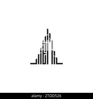 EI skyscraper initial logo concept in high quality professional design that will print well across any print media Stock Vector