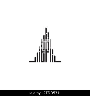 EF skyscraper initial logo concept in high quality professional design that will print well across any print media Stock Vector