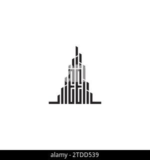 EE skyscraper initial logo concept in high quality professional design that will print well across any print media Stock Vector