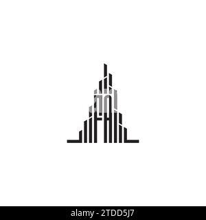 FA skyscraper initial logo concept in high quality professional design that will print well across any print media Stock Vector