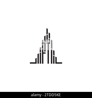 FT skyscraper initial logo concept in high quality professional design that will print well across any print media Stock Vector