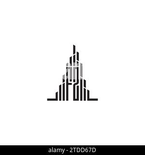 FZ skyscraper initial logo concept in high quality professional design that will print well across any print media Stock Vector