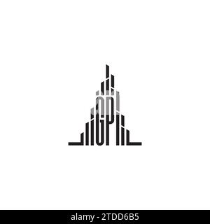 GP skyscraper initial logo concept in high quality professional design that will print well across any print media Stock Vector