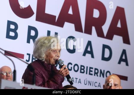 Non Exclusive: December 17, 2023 in Mexico City, Mexico: The sole pre-candidate for the Morena, PT and PVM alliance for the Head of Government of Mexi Stock Photo