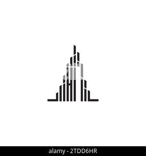 HI skyscraper initial logo concept in high quality professional design that will print well across any print media Stock Vector