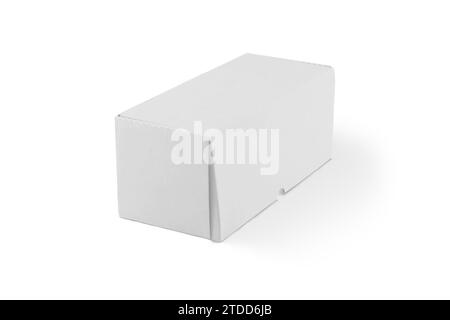 Rectangular Package Box Mockup Isolated on White Background 3D Rendering Stock Photo
